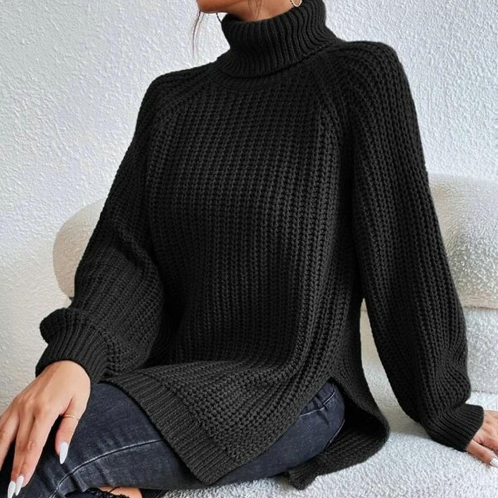 Damen - Rollkragenpullover - Weichem Rippenstrick - Bequemer Loose Fit für einen lässigen Look