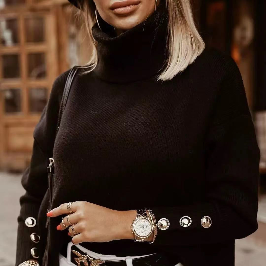 Damen - Rollkragenpullover - Lockerer Passform - Feinstrick aus Wolle für stilvolle Eleganz