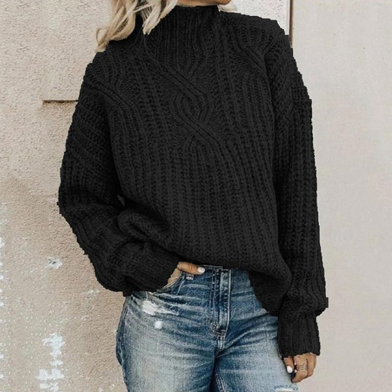 Damen - Winterpullover - Zopfmuster - Gemütlicher Stil für warme Tage
