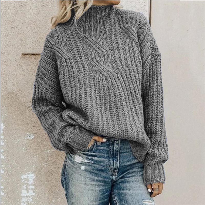 Damen - Winterpullover - Zopfmuster - Gemütlicher Stil für warme Tage