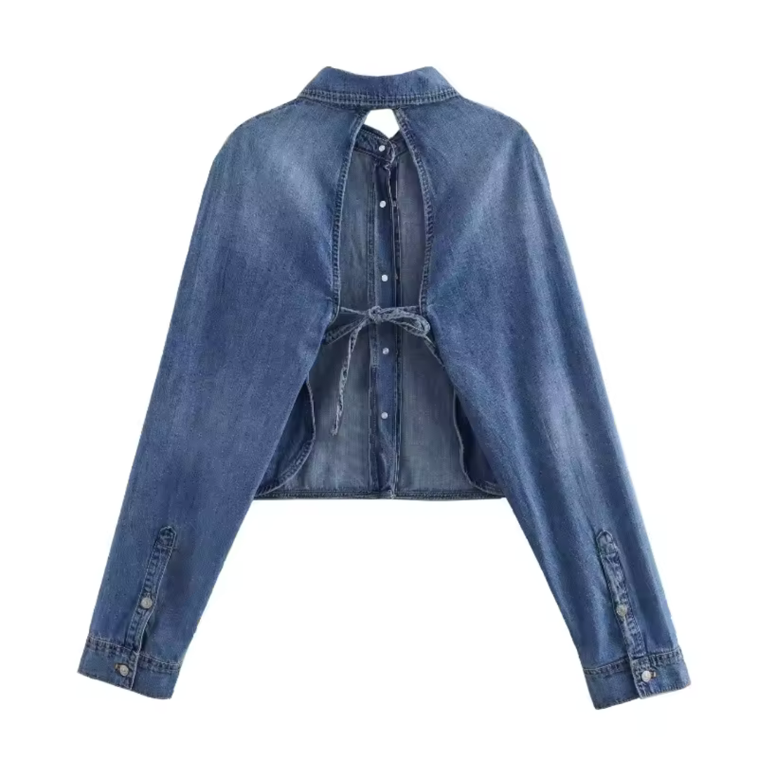 Damen - Rückenfreie Jacke - Langen Ärmeln - Modisches Design für jeden Anlass - Trendy und bequem