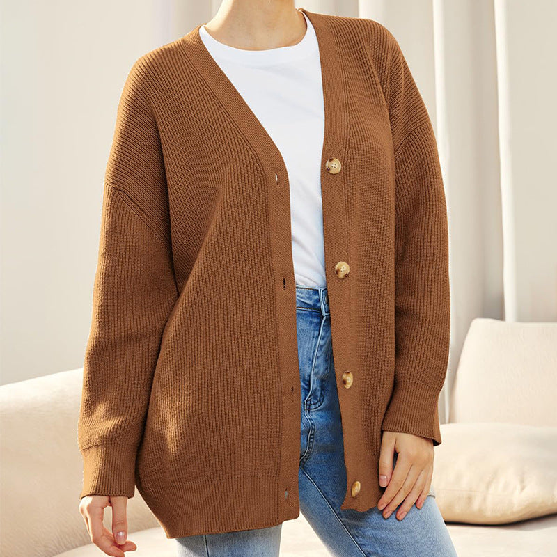 Damen - Gemütliche Strickjacke - Übergröße - Weicher Rippenstrick für perfekten Komfort