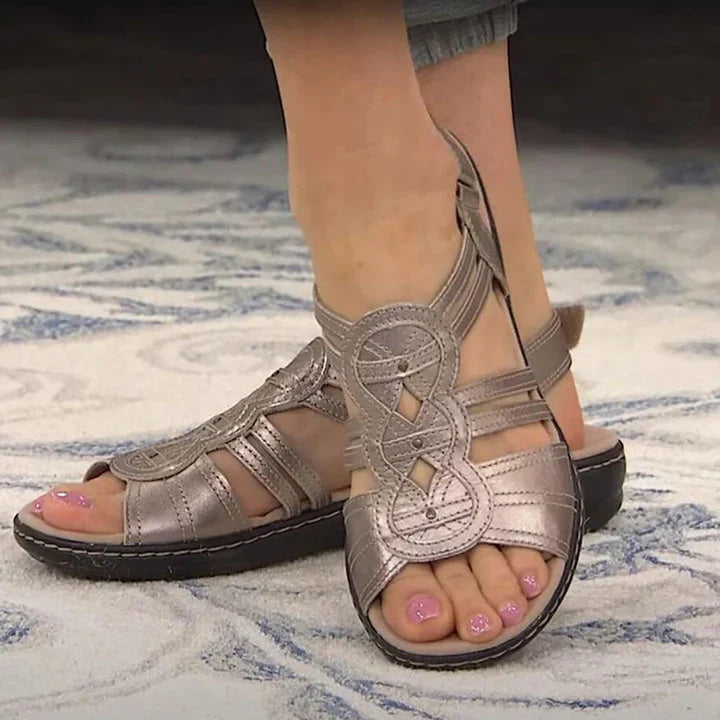 Damen - Flache Sandalen - Langlebiges Material - Bequemes Design - Lässige Alltagsschuhe für stilvolle Auftritte