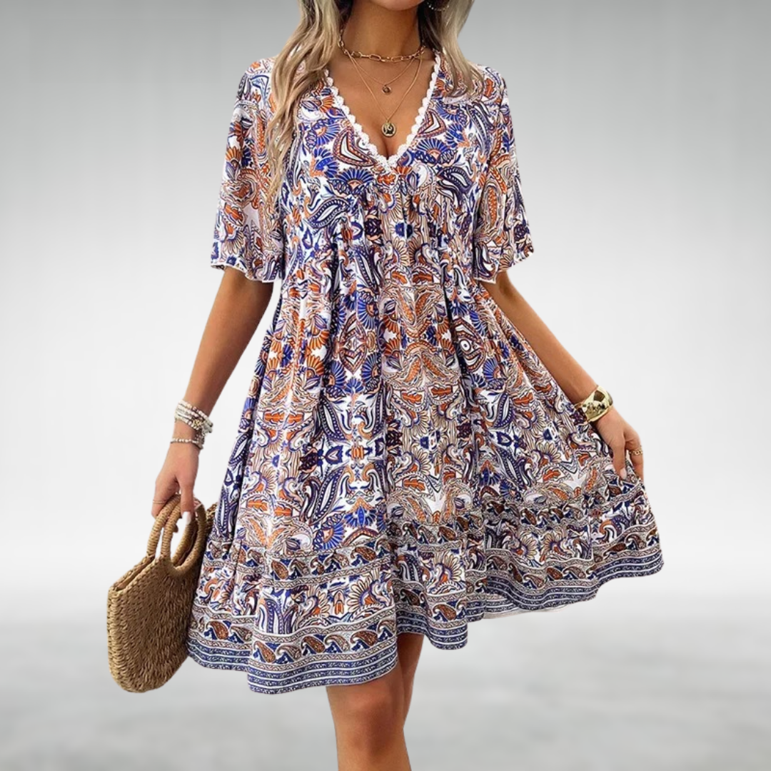 Damen - Boho Swing Kleid - Leichte Material - Ideal für den Sommerlook