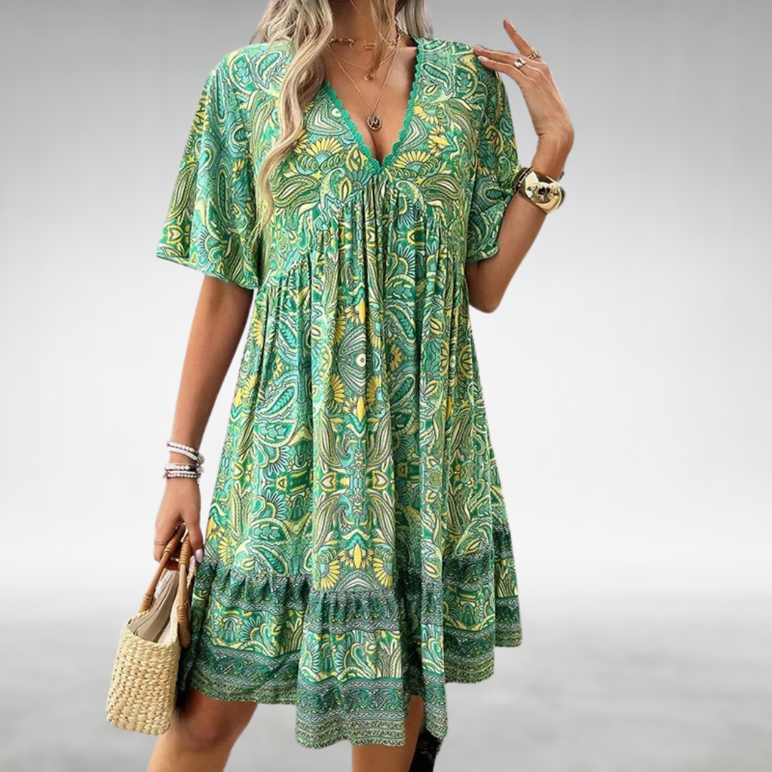 Damen - Boho Swing Kleid - Leichte Material - Ideal für den Sommerlook