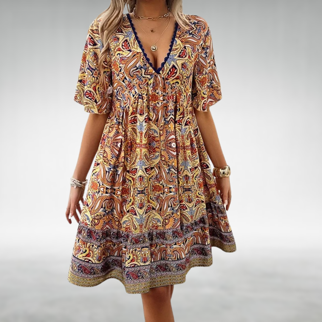 Damen - Boho Swing Kleid - Leichte Material - Ideal für den Sommerlook