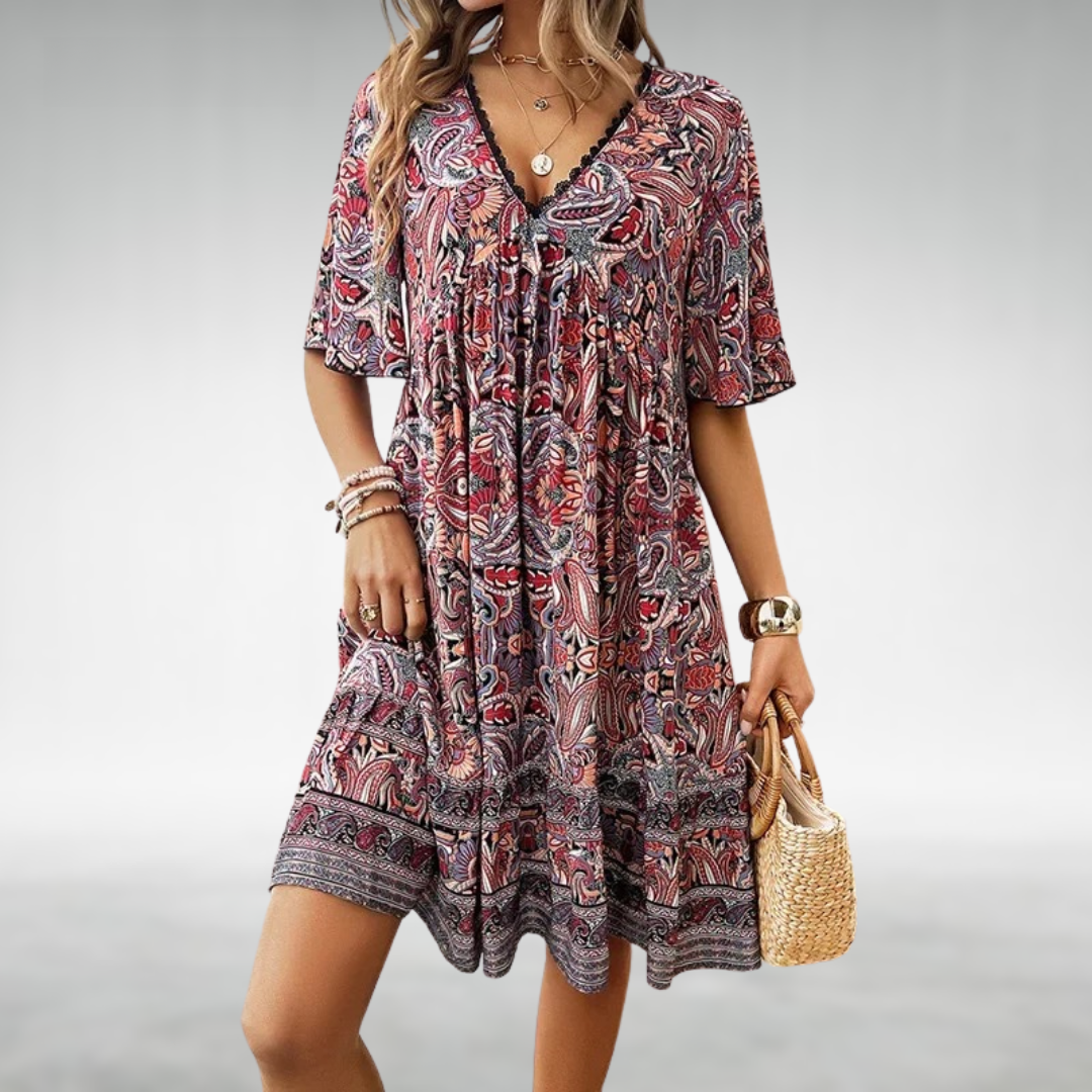 Damen - Boho Swing Kleid - Leichte Material - Ideal für den Sommerlook