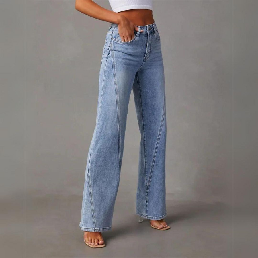 Damen - Hohe Taille Jeans - Denim - Weit geschnittene, stylische & bequeme Passform für jeden Anlass