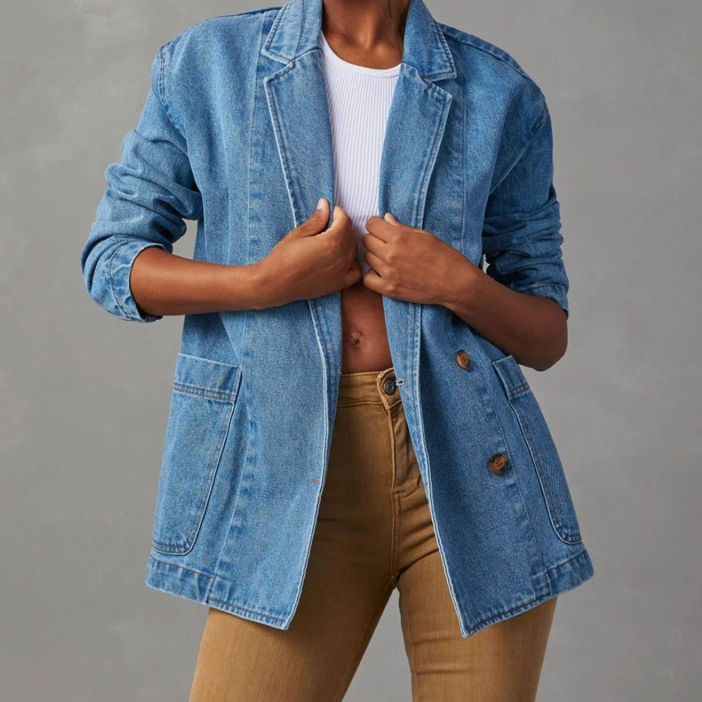 Damen - Denim-Jacke - Atmungsaktiver Stoff - Leichte Freizeitweste für angenehmen Tragekomfort