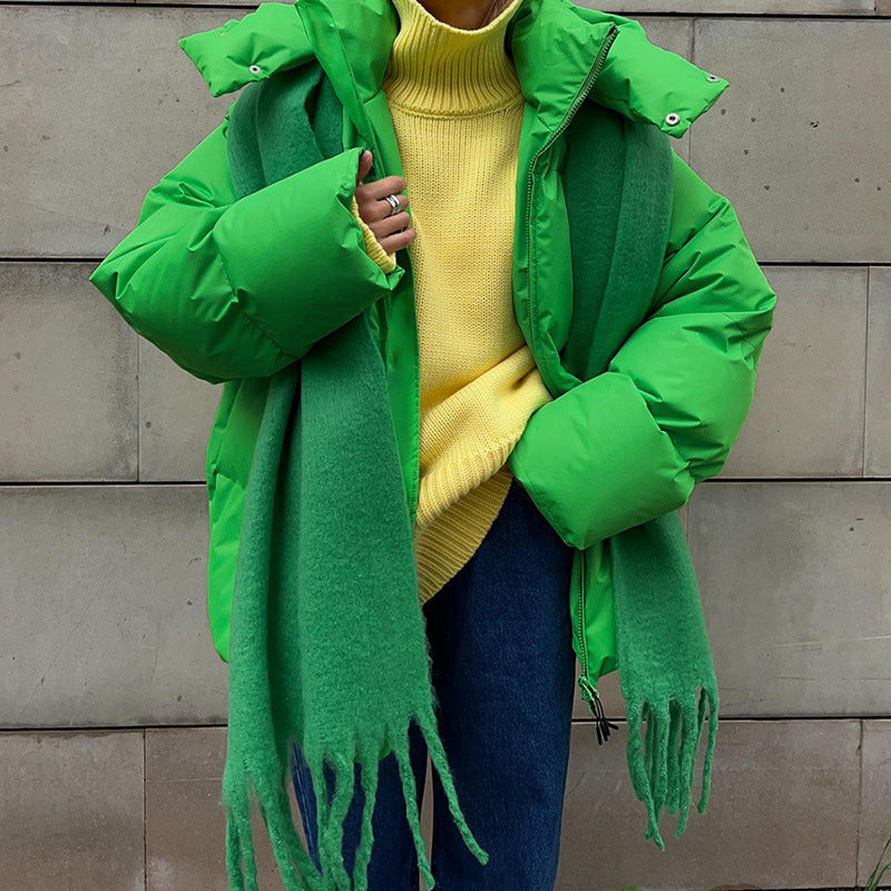 Damen - Pufferjacke - Hohem Kragen - Praktischen Taschen - Warm und stylisch für kalte Tage