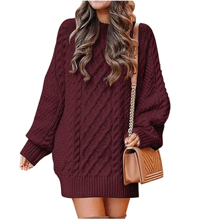 Damen - Lässiger großer Strickpullover - Zopfmuster - Bequemer Mode Hit für den Herbst
