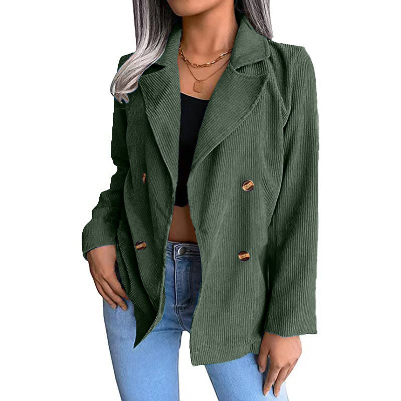 Damen - Cordjacke - Doppelknopfleiste - Modische und Bequeme für jeden Anlass