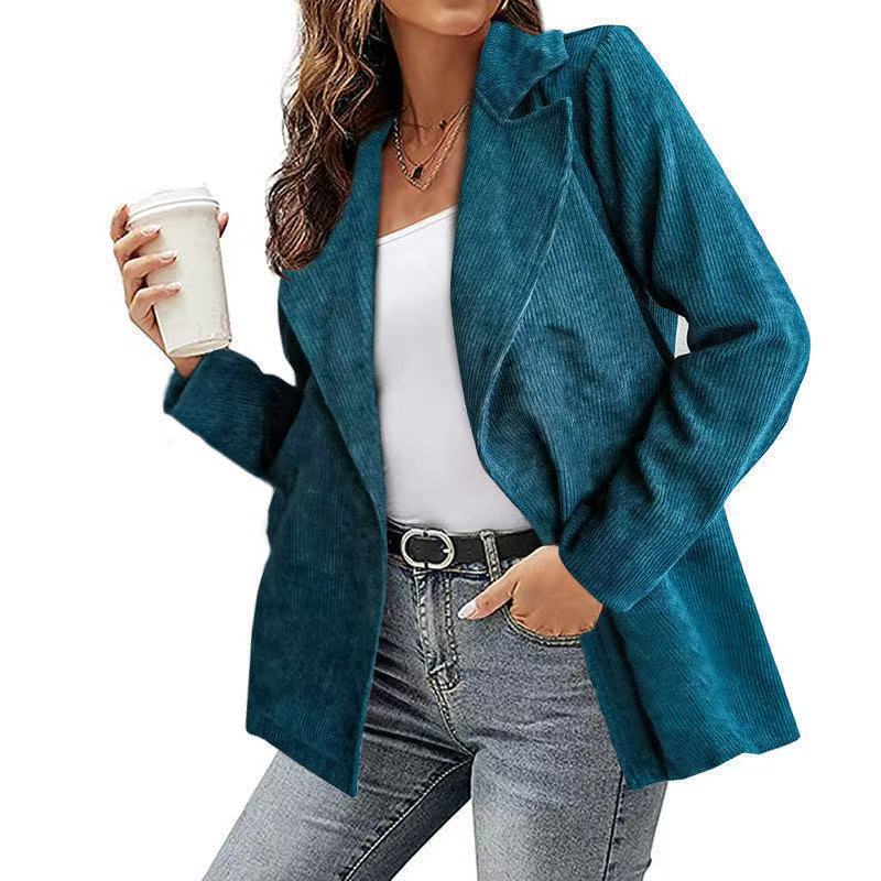 Damen - Cord Blazer - Lässiger Stil - Bequemer und modischer Look für jeden Anlass