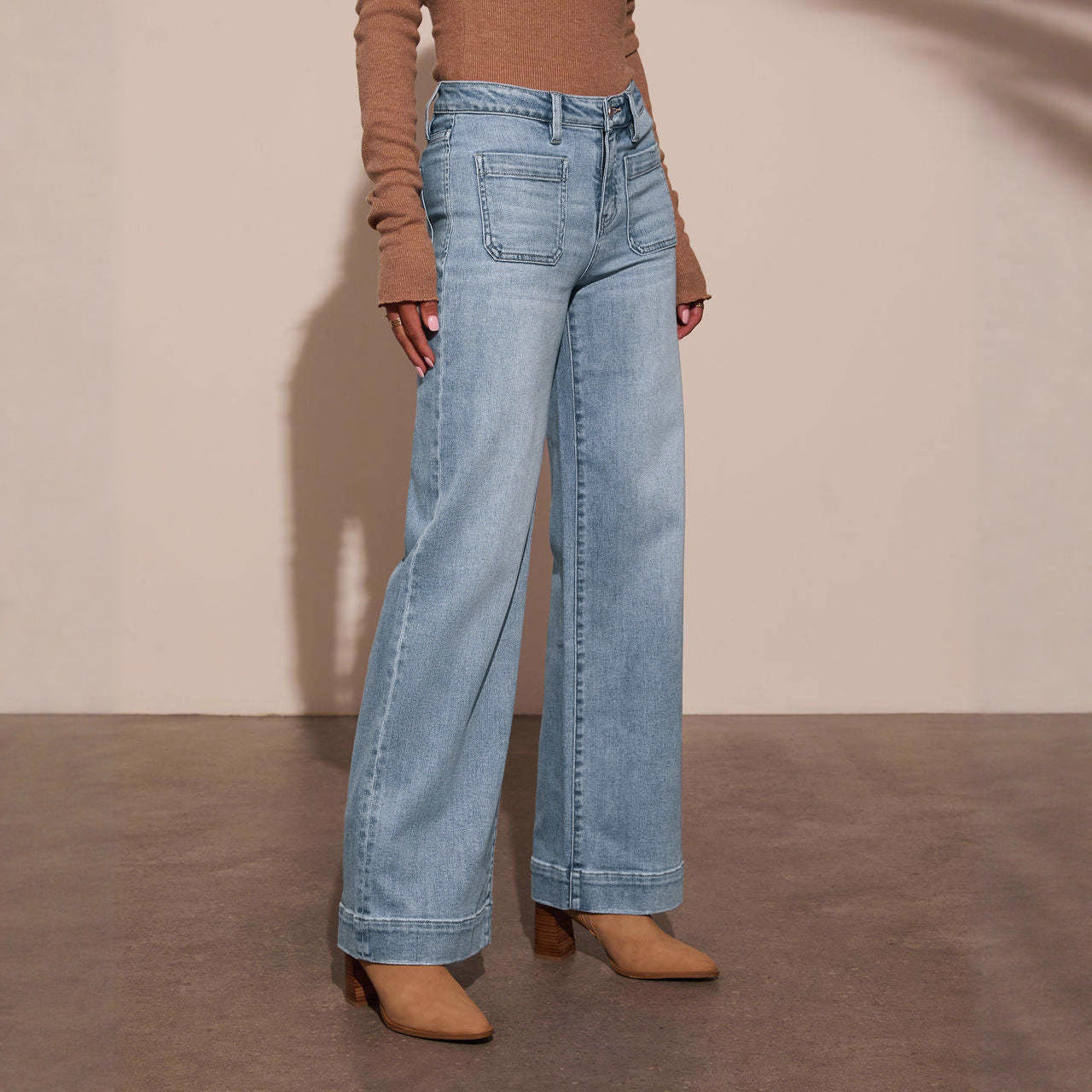 Damen - Weit geschnittene Jeans - Eleganter Stil - Bequeme und modische Hose für jeden Anlass