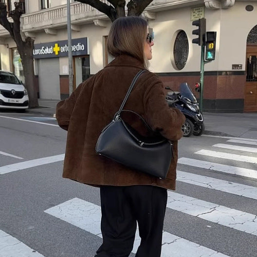 Damen - Teddyjacke - Übergröße - Weicher Stoff - Knopfverschluss - Bequeme und trendige Jacke
