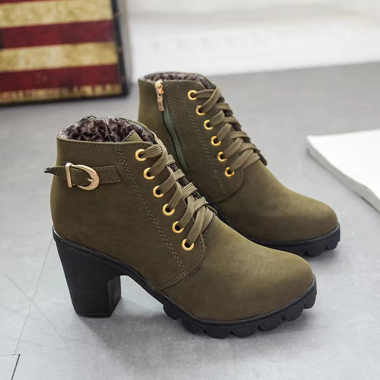 Damen - Trendige Stiefeletten - Blockabsatz - Bequeme und stilvolle Schuhe für jeden Anlass