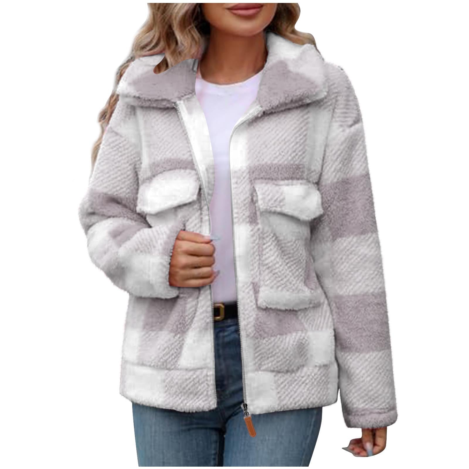 Damen - Fleecejacke - Karomuster - Weich, Bequem und Stylisch - Perfekt für den Alltag