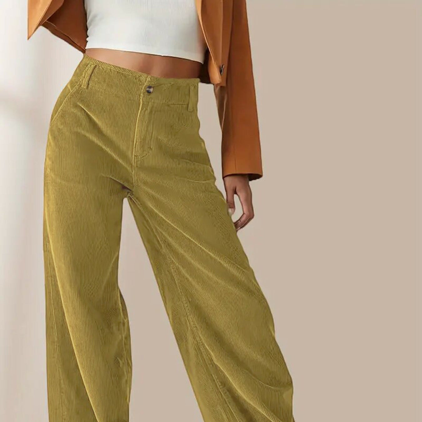 Damen - Weite Cordhose - Baumwoll - Lässigen Stil - Bequeme für jeden Anlass