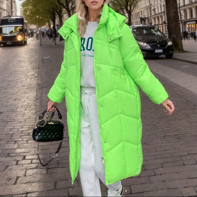 Damen - Isolierte lange Pufferjacke - Entspannte Passform - Warm und stylisch für kalte Tage