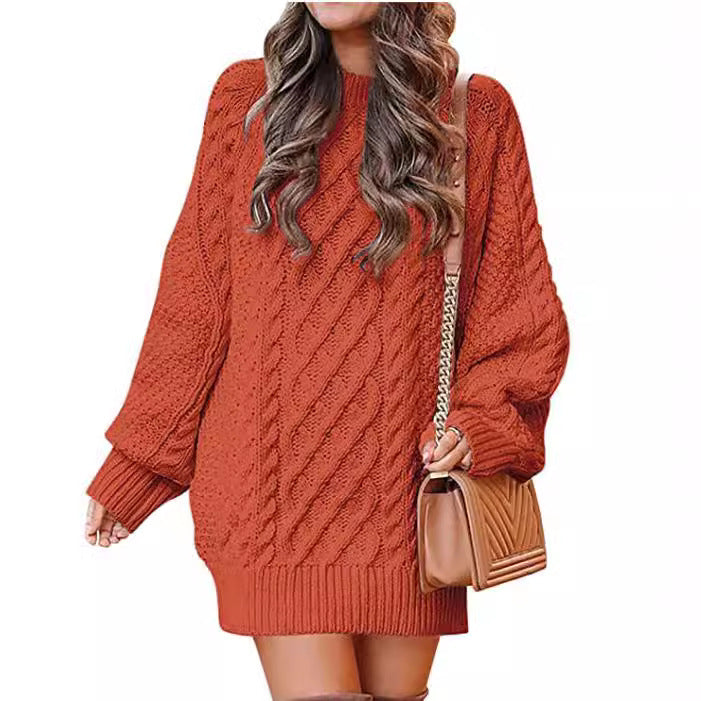 Damen - Lässiger großer Strickpullover - Zopfmuster - Bequemer Mode Hit für den Herbst
