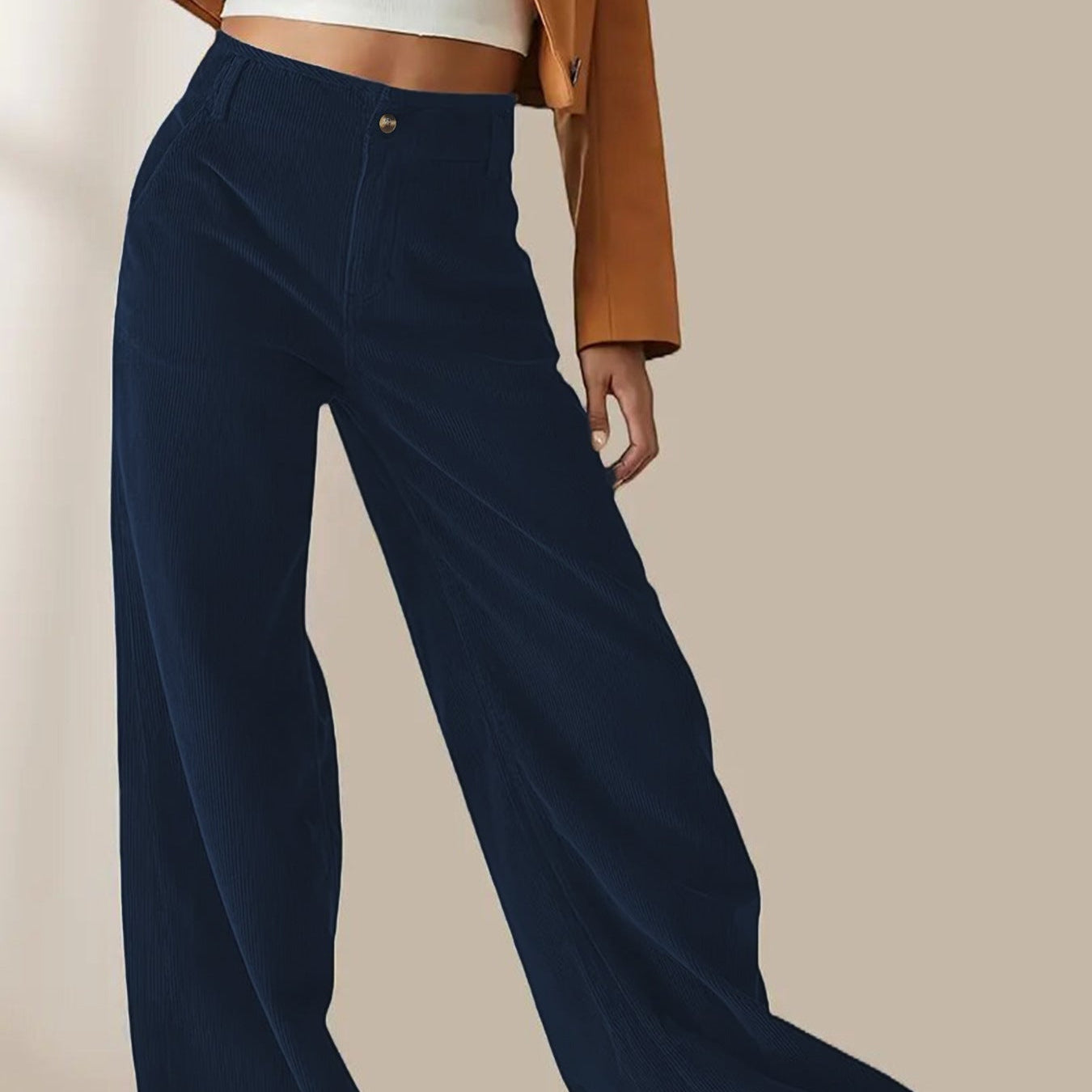 Damen - Weite Cordhose - Baumwoll - Lässigen Stil - Bequeme für jeden Anlass