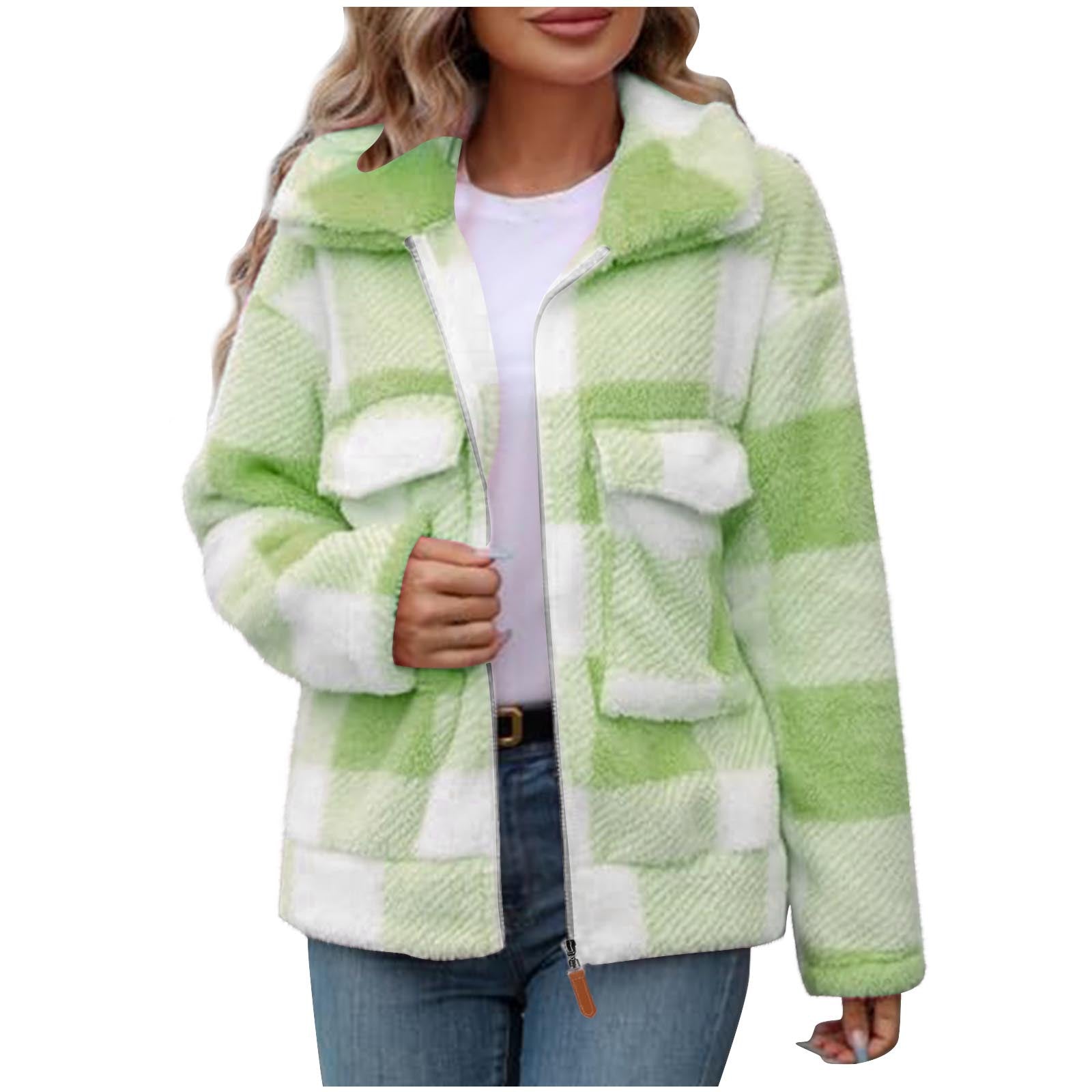 Damen - Fleecejacke - Karomuster - Weich, Bequem und Stylisch - Perfekt für den Alltag