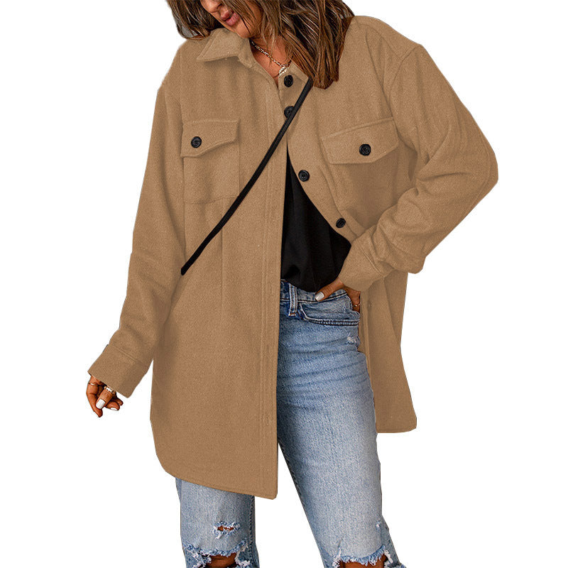 Damen - Übergroße Hemdjacke - Taschen - Modischer Komfort für jeden Anlass