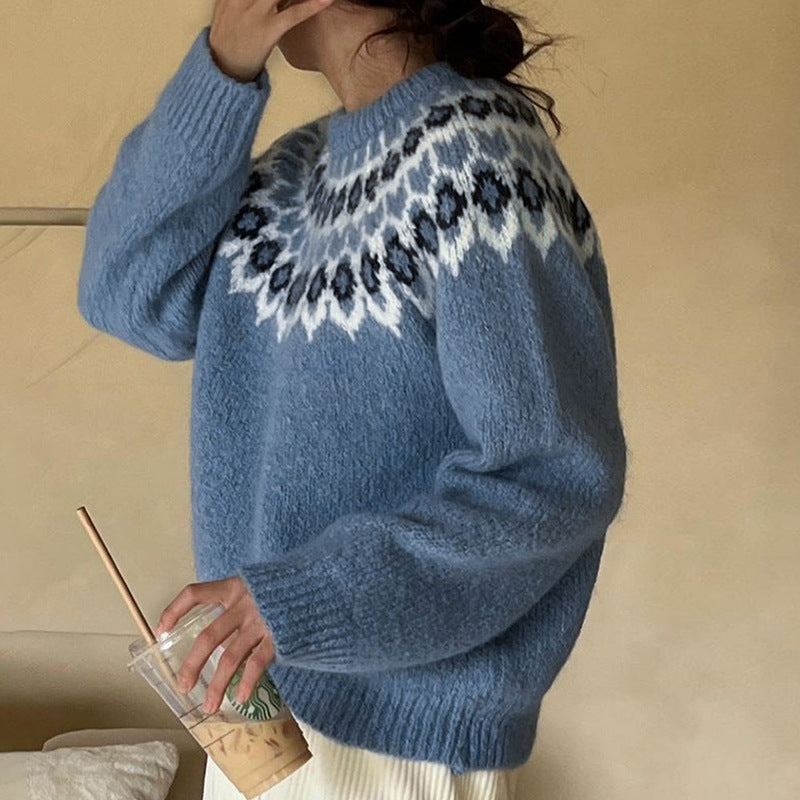 Damen - Strickpullover - Traditionelles norwegisches Design - Gemütlicher Pullover für den Winter