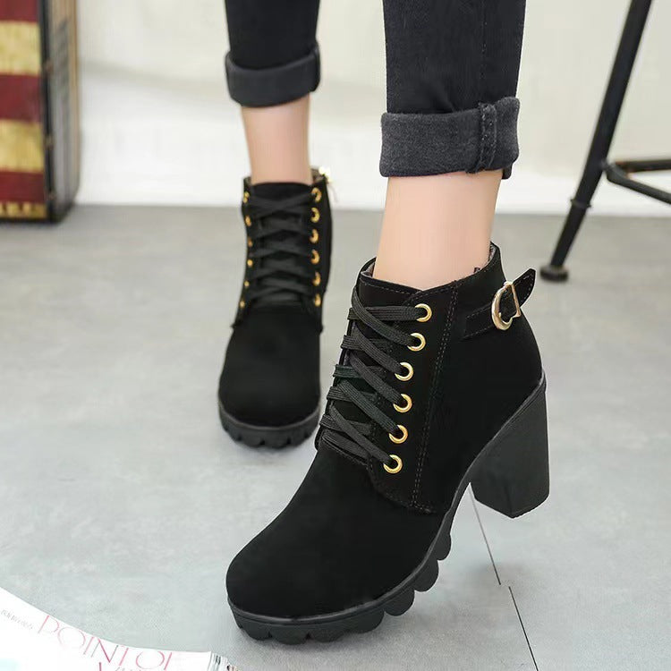 Damen - Trendige Stiefeletten - Blockabsatz - Bequeme und stilvolle Schuhe für jeden Anlass