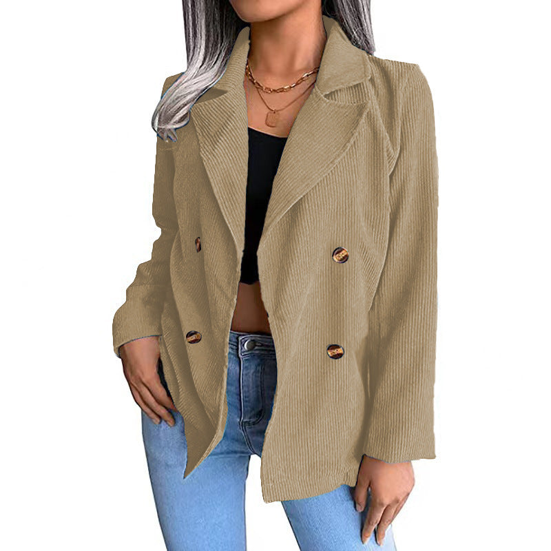 Damen - Cordjacke - Doppelknopfleiste - Modische und Bequeme für jeden Anlass