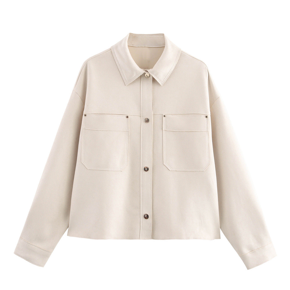 Damen - Freizeitjacke - Doppelte Brusttaschen - Bequeme und Stilvolle Outdoor-Bekleidung