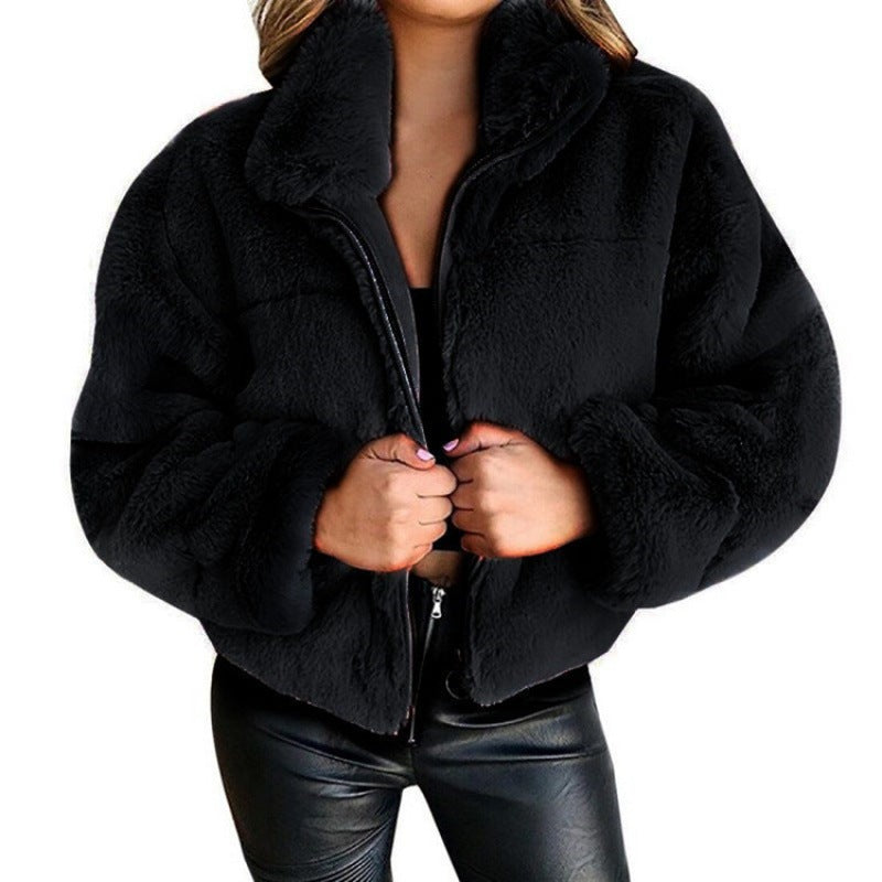Damen - Mittellange Jacke - Übergröße - Kunstpelz - Modischer Winter Look für jede Gelegenheit