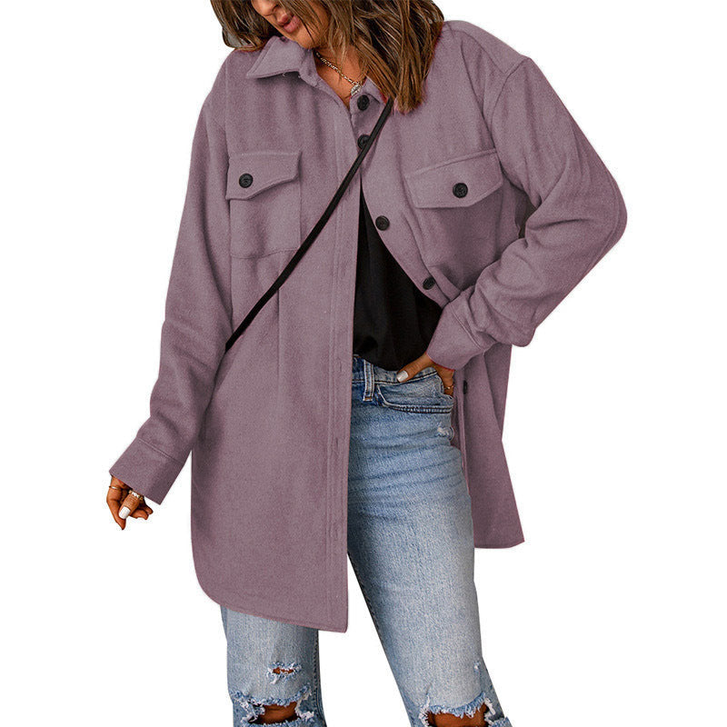 Damen - Übergroße Hemdjacke - Taschen - Modischer Komfort für jeden Anlass