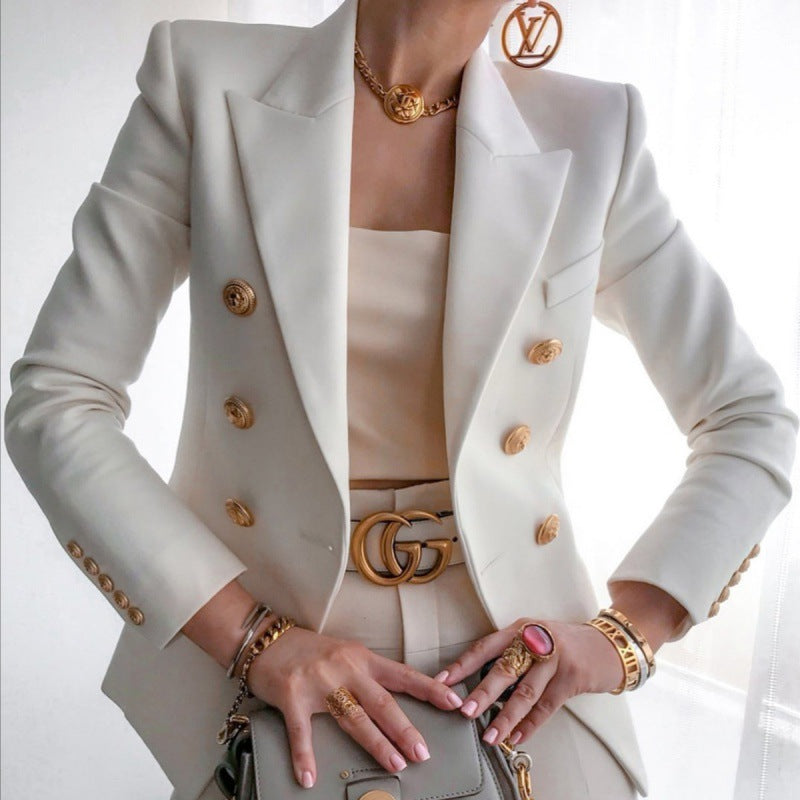 Damen - Eleganter Blazer - Doppelten Knöpfen - Stilvoller Schnitt für jeden Anlass