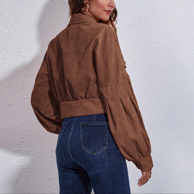 Damen - Blousonjacke - Rippstrick - Weite Ärmel - Bequeme und stylische Übergangsjacke für jeden Anlass
