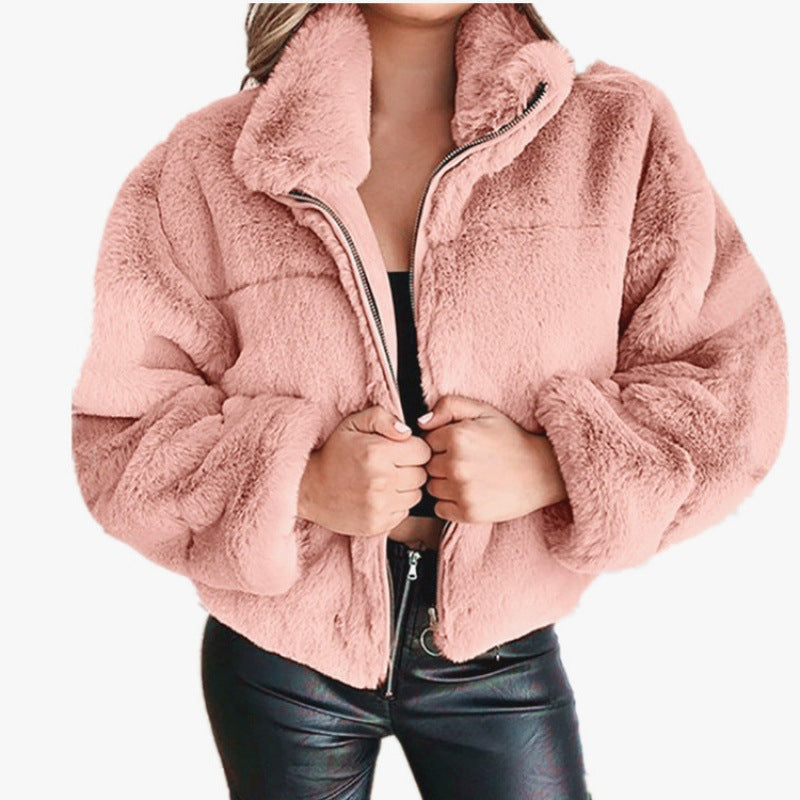 Damen - Mittellange Jacke - Übergröße - Kunstpelz - Modischer Winter Look für jede Gelegenheit