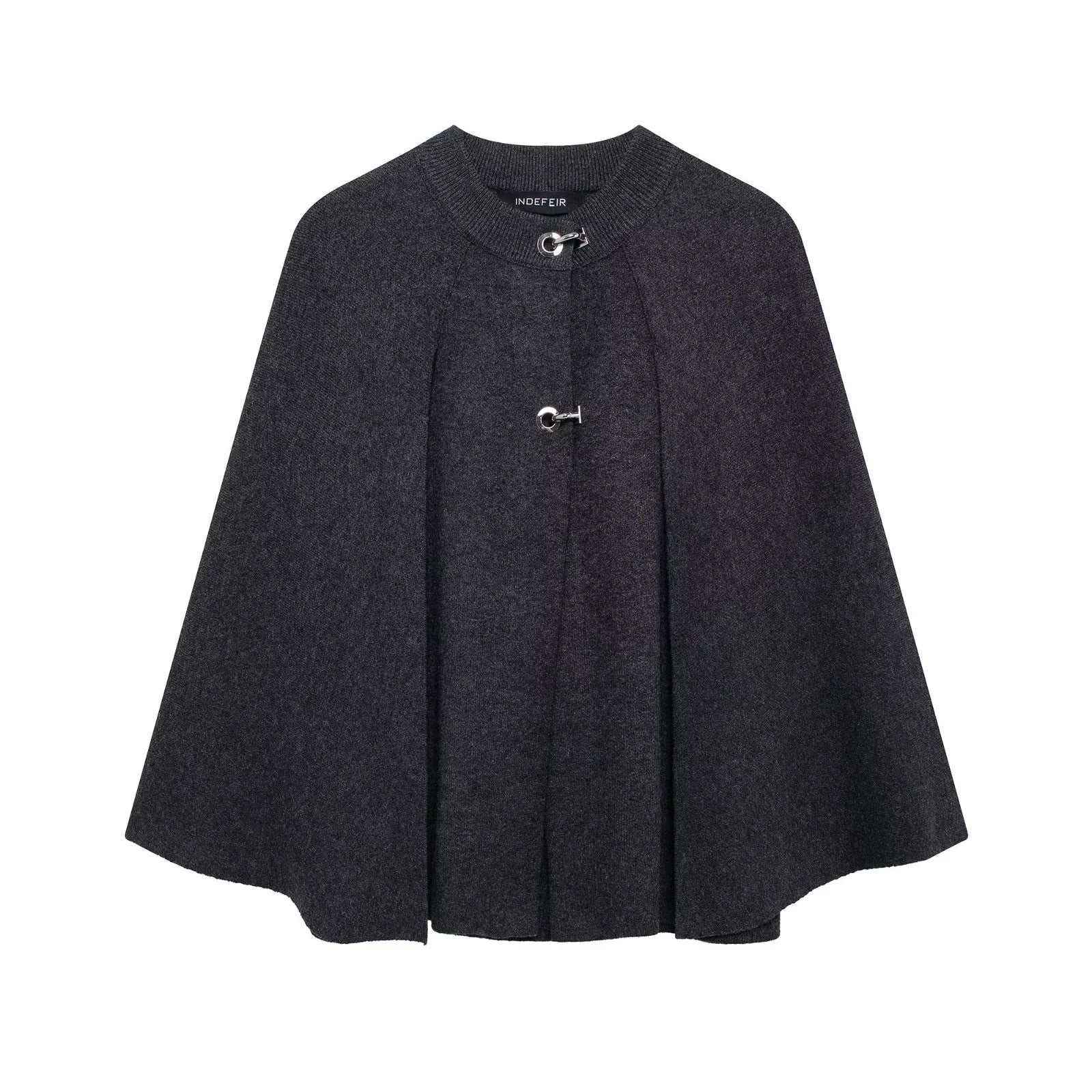 Damen - Cape Jacke mit Knopfleiste - Stehkragen - Eleganter Look für jede Gelegenheit