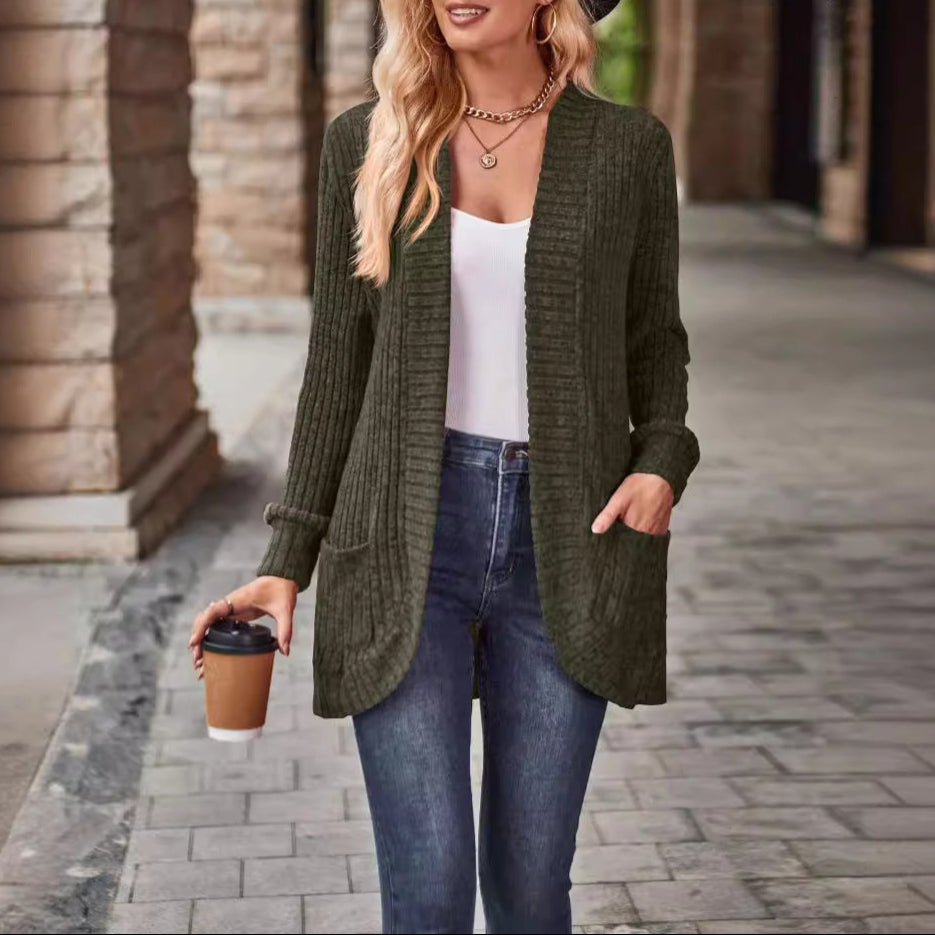 Damen - Strickjacke - Langen Ärmeln - Weicher Strick - Stilvoller Komfort für jeden Anlass