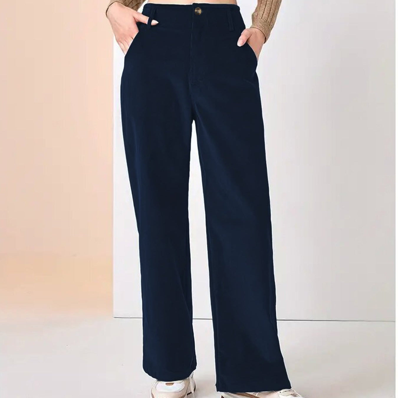 Damen - Weite Cordhose - Baumwoll - Lässigen Stil - Bequeme für jeden Anlass