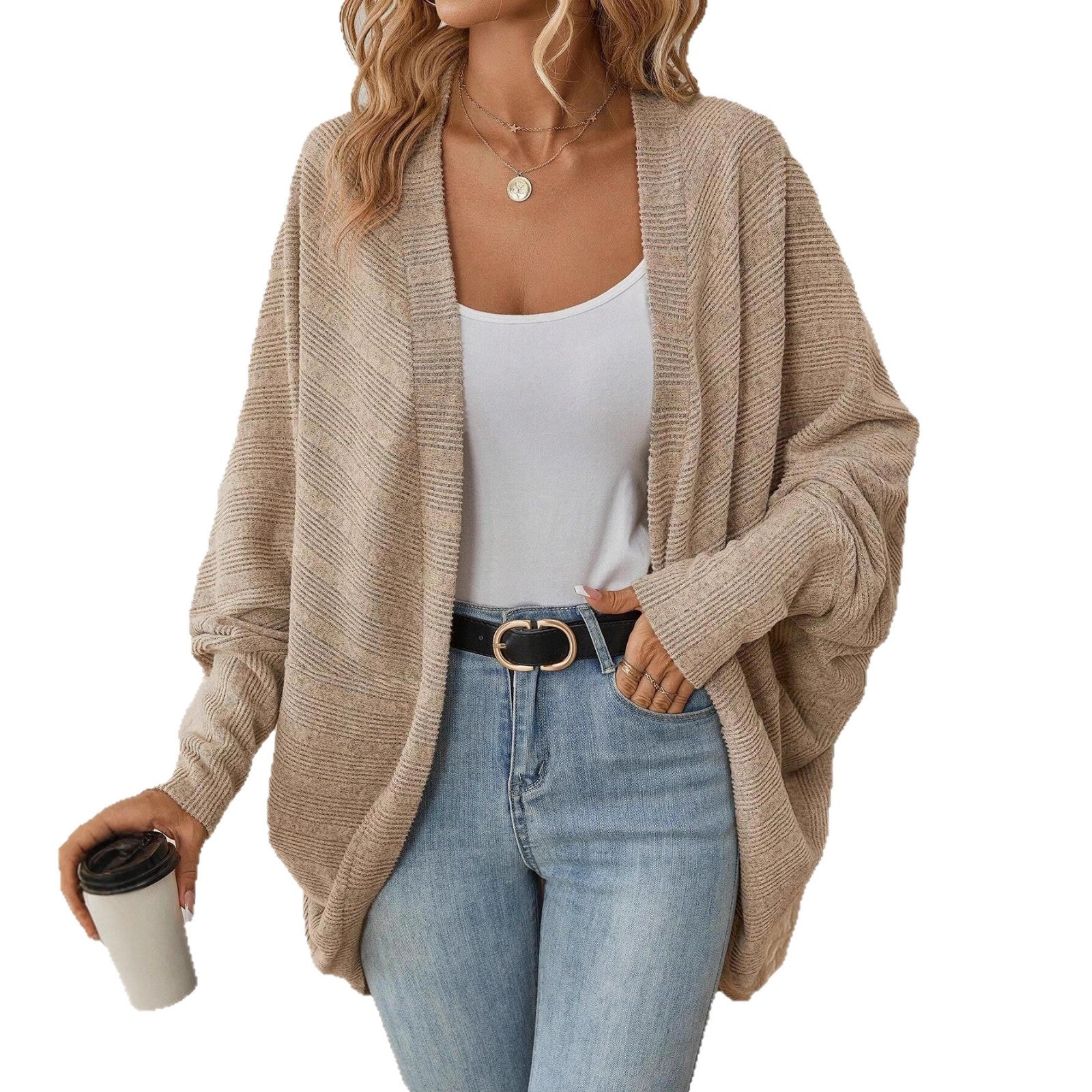 Damen - Strickjacke - Übergröße - Weich und strukturiert - Perfekt für jeden Anlass