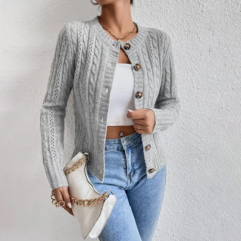 Damen - Strickjacke - Knopfverschluss - Gemütlicher Stil für jeden Anlass