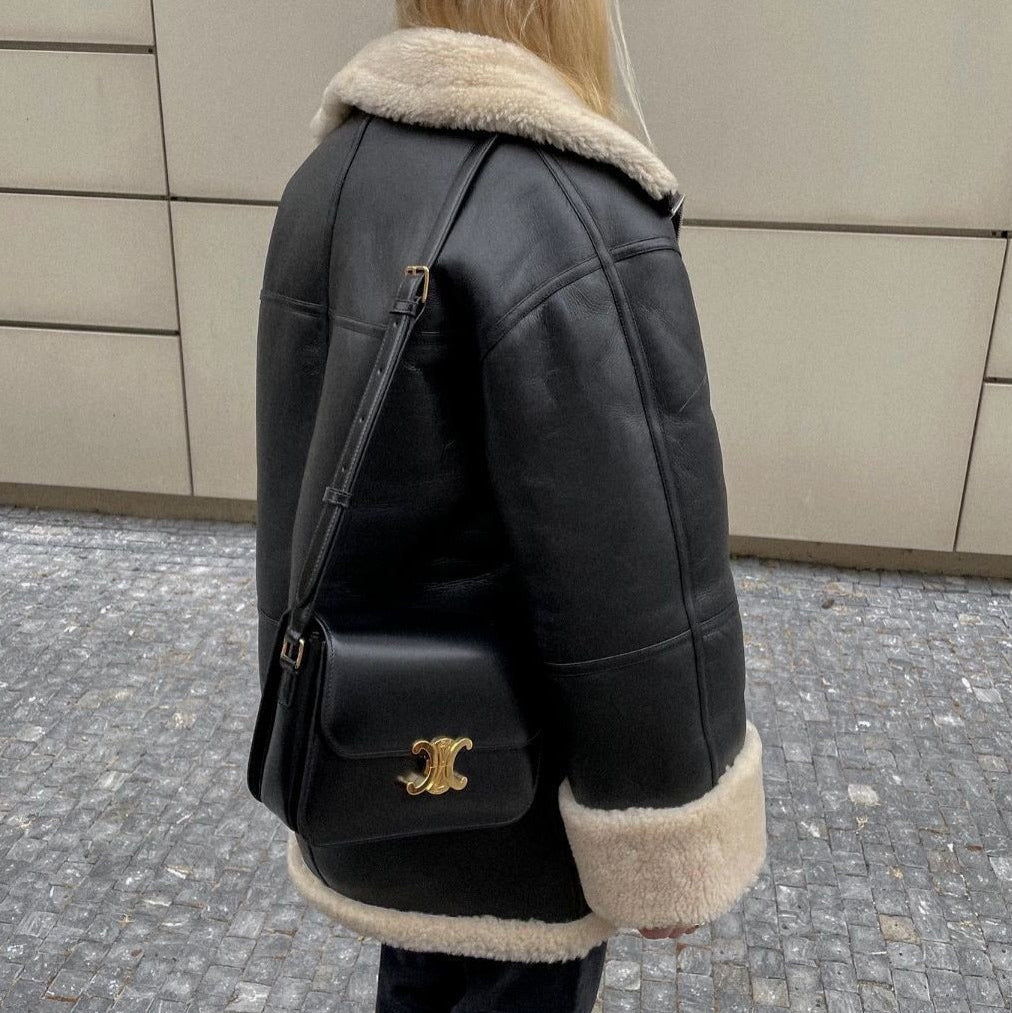 Damen - Kunstlederjacke - Fleecefutter - Stylisch und Bequem für jede Gelegenheit