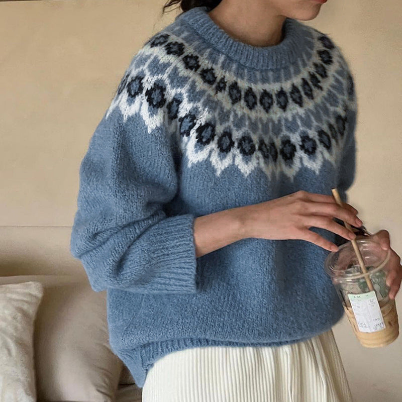 Damen - Strickpullover - Traditionelles norwegisches Design - Gemütlicher Pullover für den Winter