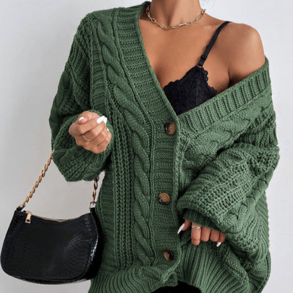 Damen - Strickjacke - Zopfmuster - Weiche und Gemütliche Strickmode für Jeden Anlass