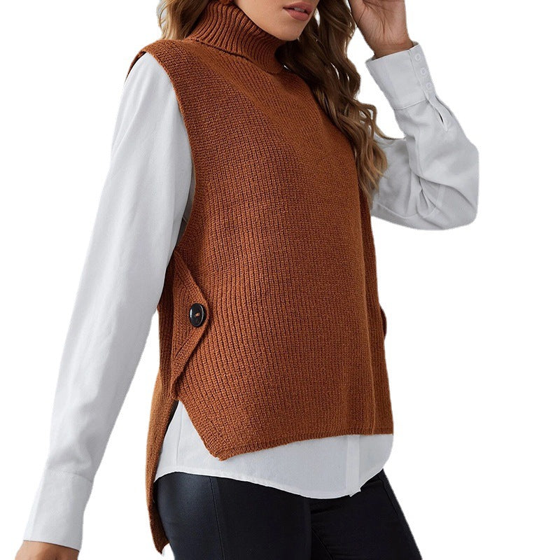 Damen - Strickweste mit Stehkragen - Bequemes Material - Modernen Stil - Ideal für jeden Anlass