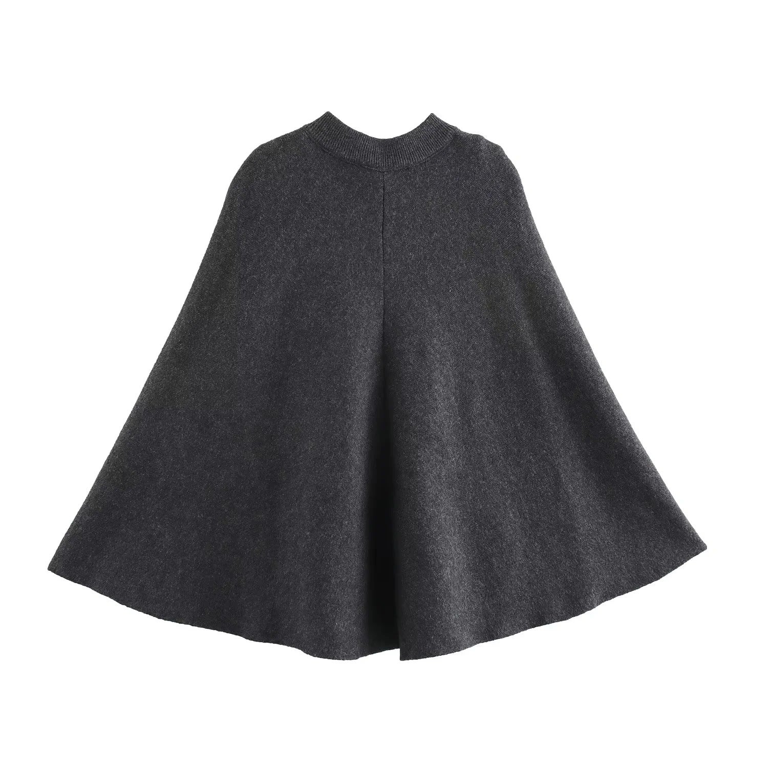 Damen - Cape Jacke mit Knopfleiste - Stehkragen - Eleganter Look für jede Gelegenheit