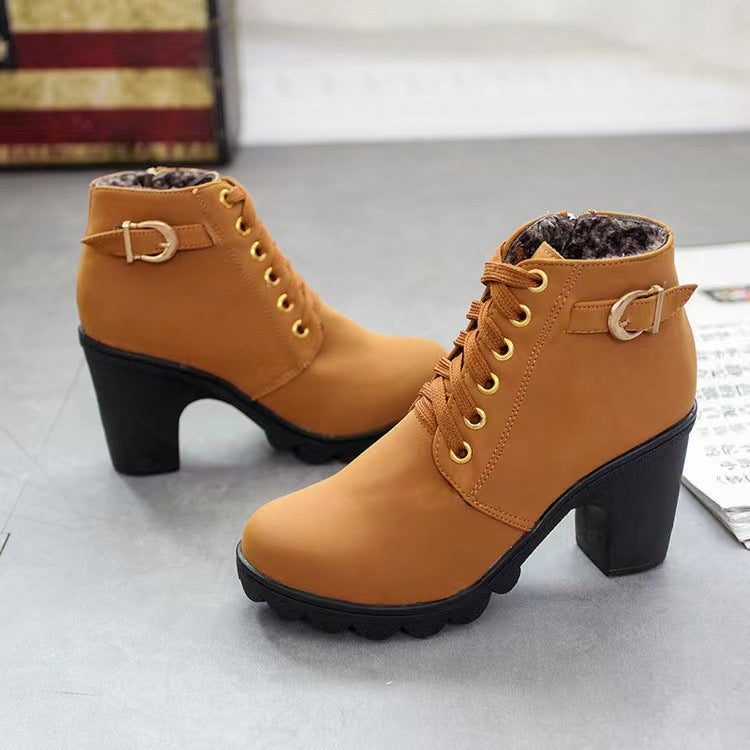 Damen - Trendige Stiefeletten - Blockabsatz - Bequeme und stilvolle Schuhe für jeden Anlass