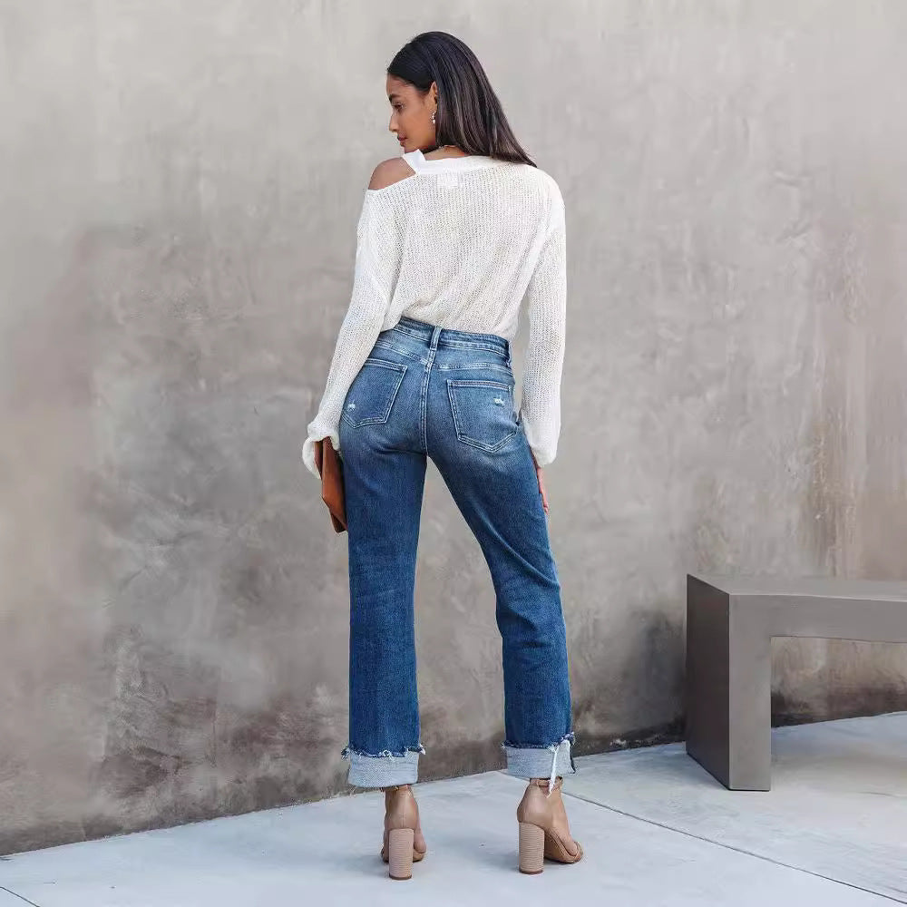 Damen - Klassische Schlaghosen - Hohe Taille - Bequem und Stilvoll - Perfekt für jeden Anlass