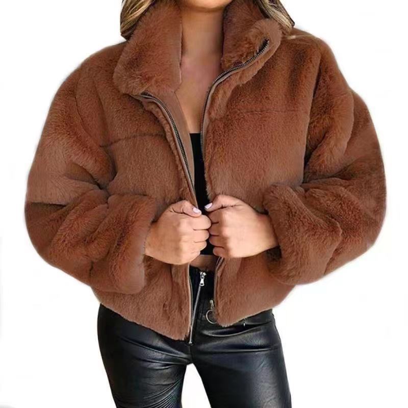Damen - Mittellange Jacke - Übergröße - Kunstpelz - Modischer Winter Look für jede Gelegenheit