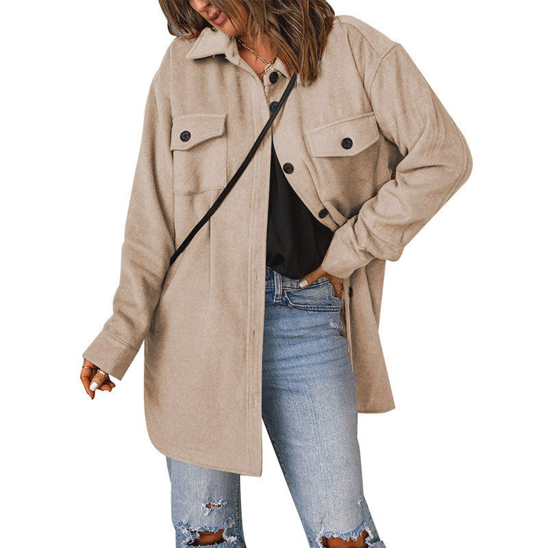 Damen - Übergroße Hemdjacke - Taschen - Modischer Komfort für jeden Anlass